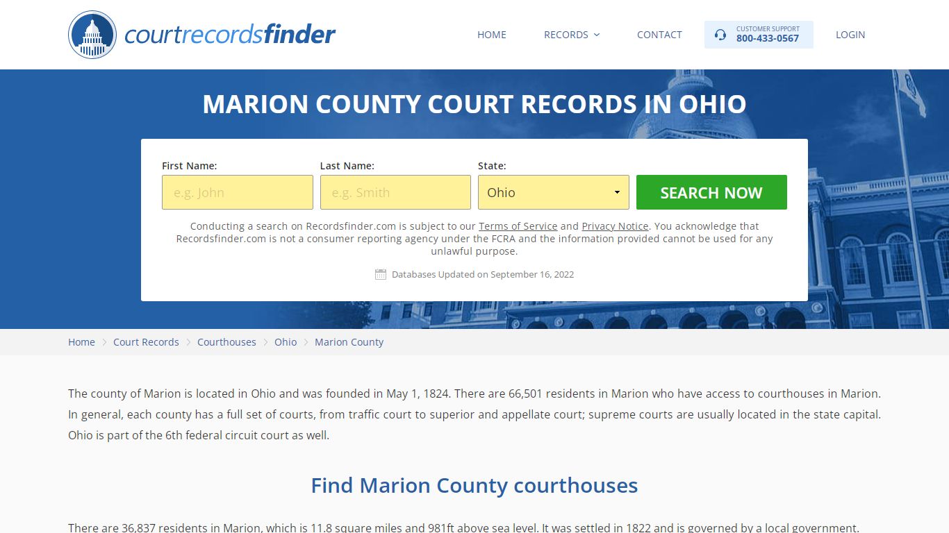 Marion County, OH Court Records - Find Marion Courthouses